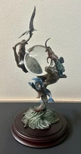 Franklin Mint Guardians Of The World Bronze Statue W Crystal Ball By Steve Lord