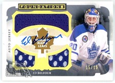 Ed Belfour 2013-14 Upper Deck The Cup Foundations Triple Patch Auto Card 15/15