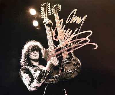 JIMMY PAGE Signed 8x10'' LED ZEPPELIN Authentic Autograph with COA Certificate