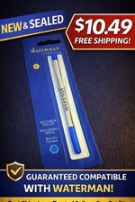 Waterman Rollerball Refill Blue Ink New In Pack