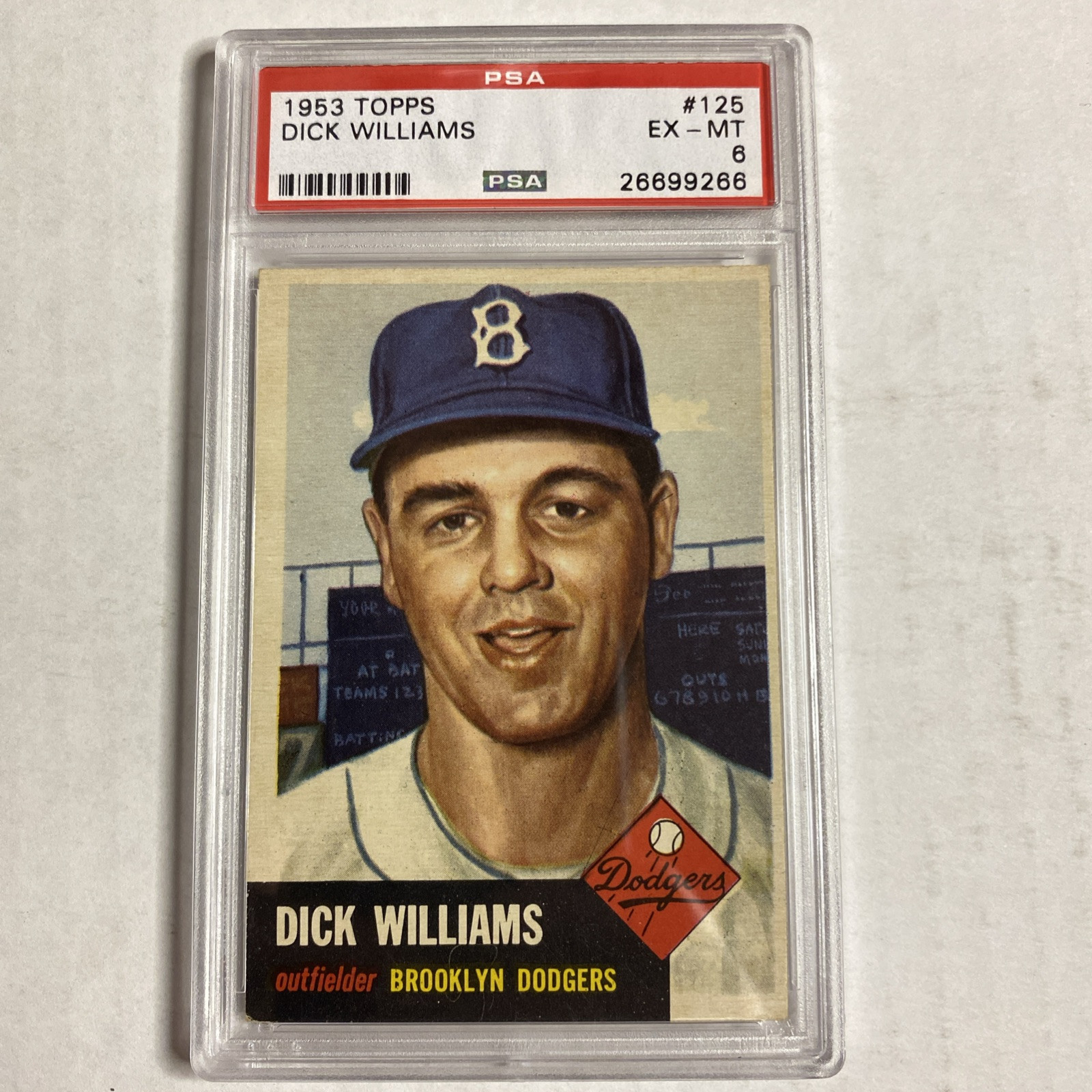 1953 Topps #125 Dick Williams PSA 6 DR