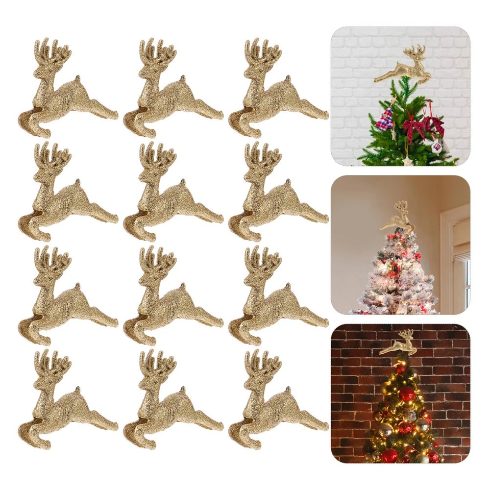 12 Pcs Decori Albero Addobbi Arredamento Tavolo Renna Decorazioni - Immagine 3 di 4