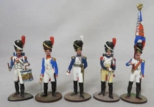 (5) French Old & Imperial Guards w/ Shako's 75mm Metal Soldiers (EX) Pro Painted