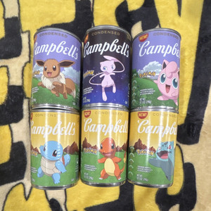 Campbell's Pokemon Shaped Pasta Chicken Soup 6 Can Set Eevee Mew Jigglypuff