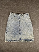 Vintage No Excuses Skirt Womens 7 Acid Wash Denim High Rise Made in USA 90s