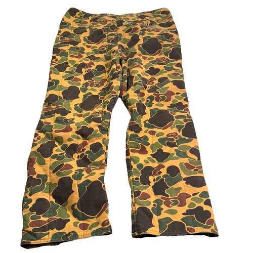 Vintage Saf T Bak Pant Men XXL Duck Frog Camo Hunting Padded Insulated USA Made - Picture 15 of 16