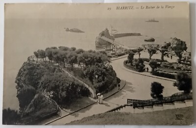 Old postcard BIARRITZ - LE ROCHER DE LA VIERGE!!! NEW ...