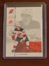 2023-24 UD SP GAME USED LUKE HUGHES RETRO ROOKIE CARD 495/499 DEVILS