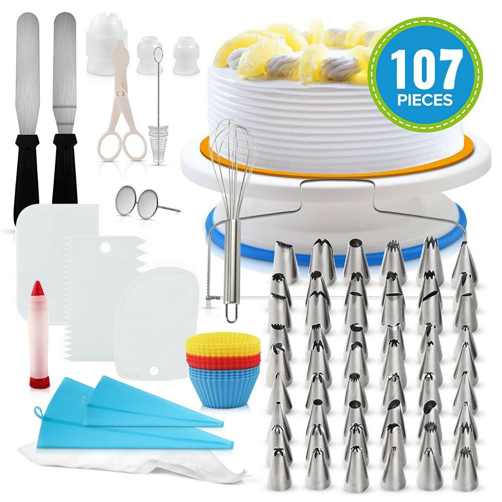 107 Pieces Kichen Baking Accessories Cupcake Cakes Decorating Bakery Tools Sets Ebay usd