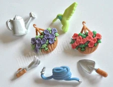 Garden Party / Dress It Up Shank Back  / Hanging Baskets ~ Humming Bird