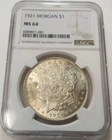1921 MORGAN SILVER DOLLAR S$1 NGC MS64 #6589871-001