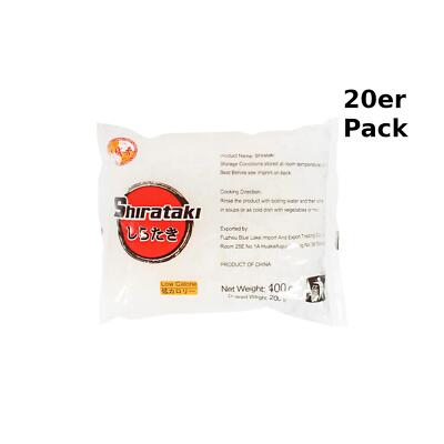 CITYAROMA Nudeln Shirataki dünn Beutel 400g / Abtropfgewicht 200g, 20er Pack