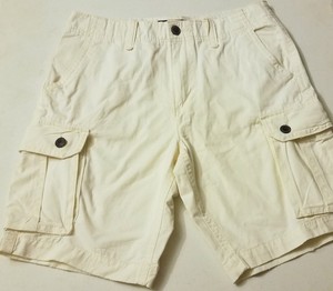Mens American Eagle Off White Cargo Shorts 30 33 New Ivory Logo