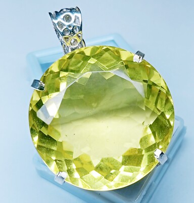Yellow Topaz Round Cut 138.75 Ct Natural Pendant Loose Gemstone EGL Certified