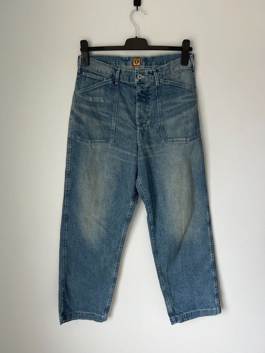 Human Made Baggy Denim Pants - Size Medium - Indigo Blue Human Made Baggy Denim Pants - Size Medium - Indigo Blue