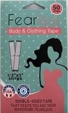 Fearless Tape - Double Sided Clothing and Body Tape for Fashion 50 Strip Pack