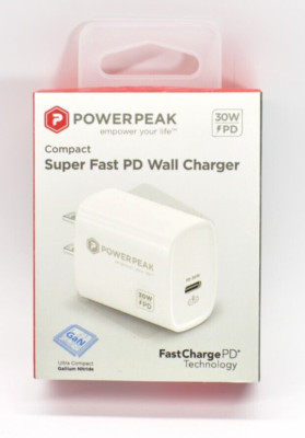 POWER PEAK Compact Super Fast PD Wall Charger 30W USB-C PD Port