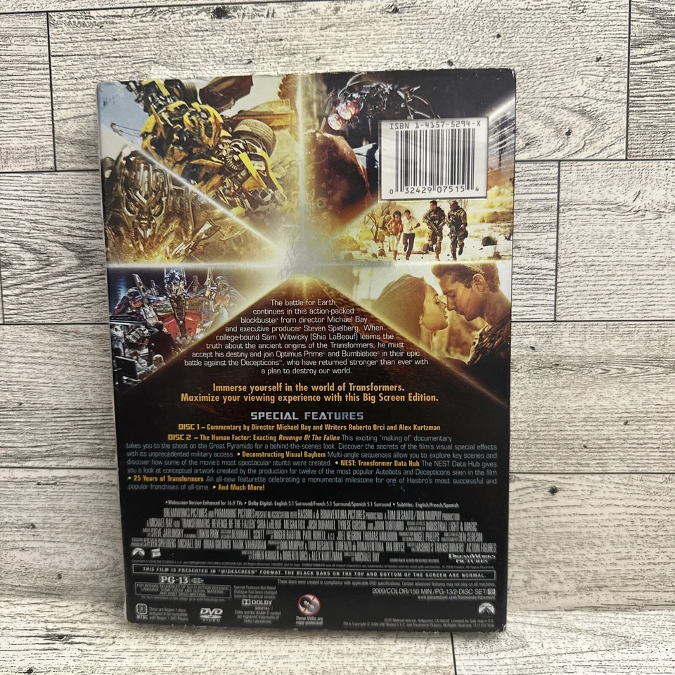 Transformers Revenge Of The Fallen DVD 2009  2-Disc Special Edition Sealed - Image 4 of 4