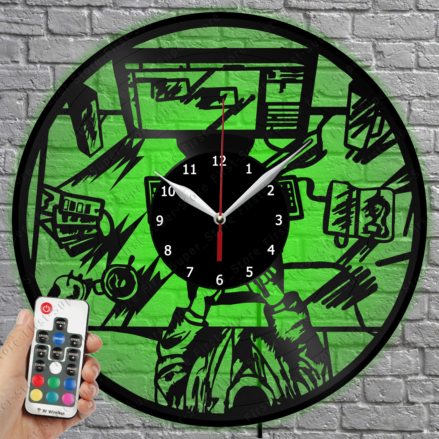 LED Vinyl Record Wall Clock with LED Light Design 1621