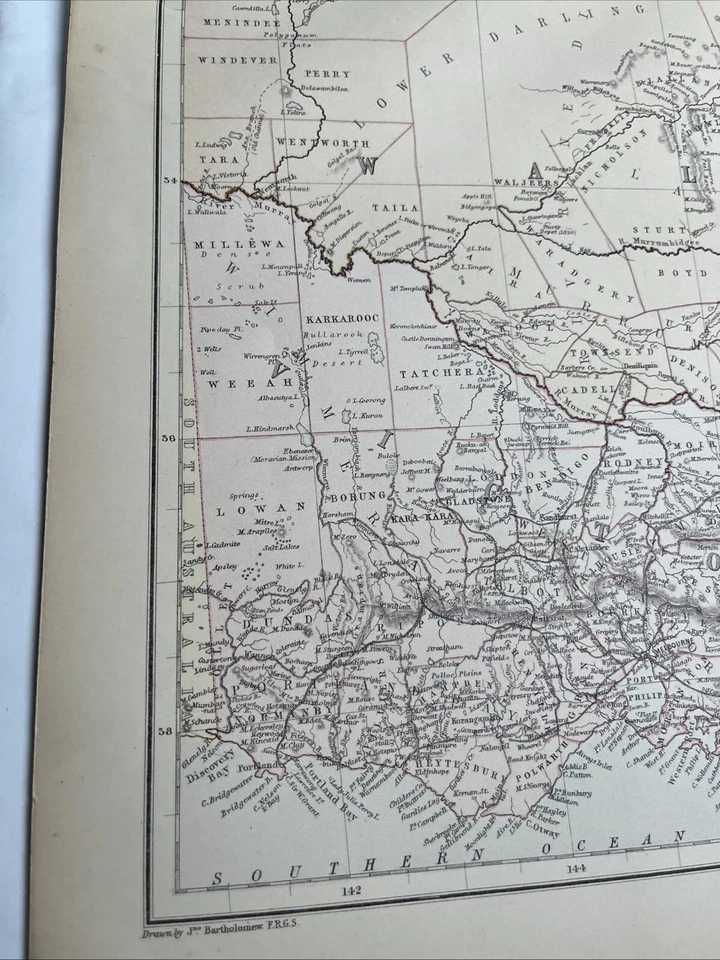 1881: Map Of Queensland New South Wales & Victoria  B #65 Antique Print — 第 4/4 张图片