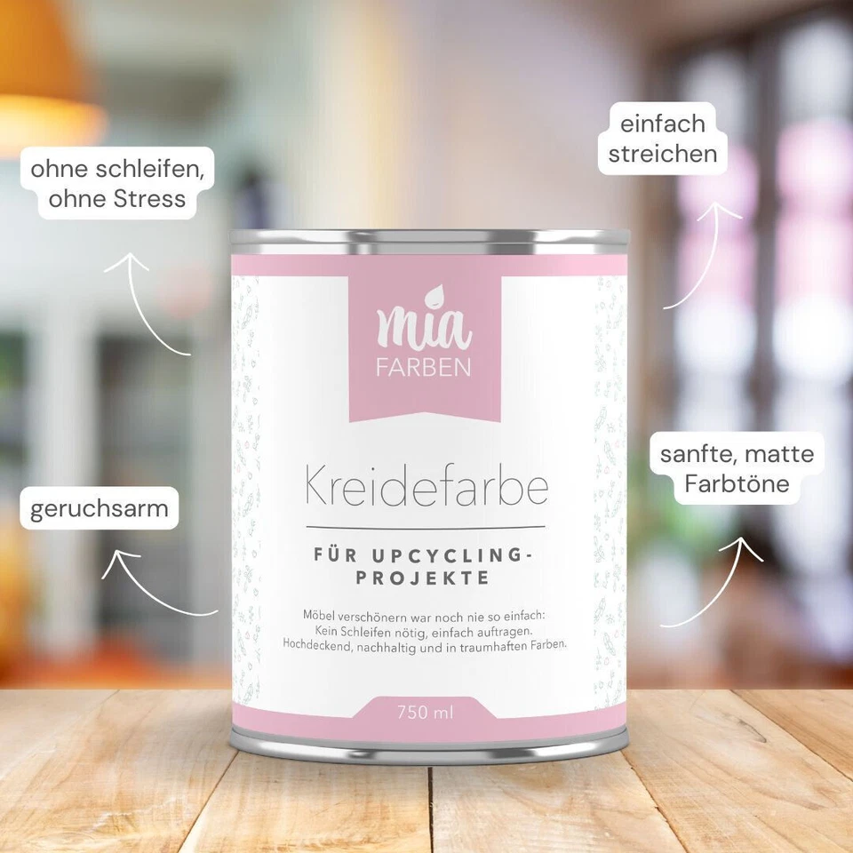 miafarben Kreidefarbe für Möbel Farbe 750ml Möbelfarbe Kreidelack Möbellack - Bild 2 von 4