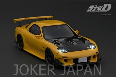 Ignition Model IG3189 1/18 INITIAL D Mazda RX-7 (FD3S) Yellow with 