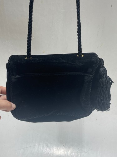 Talbots Black Velvet Handbag Small - Picture 3 of 4
