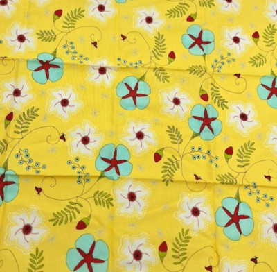 the Sweet Life By Pat Sloan for Moda Yellow Floral Fabric FQ 18x22 Cotton