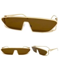 Futuriste Espace Robot Moderne Bouclier F te Raver Dj Soleil Lunettes Sleek Or