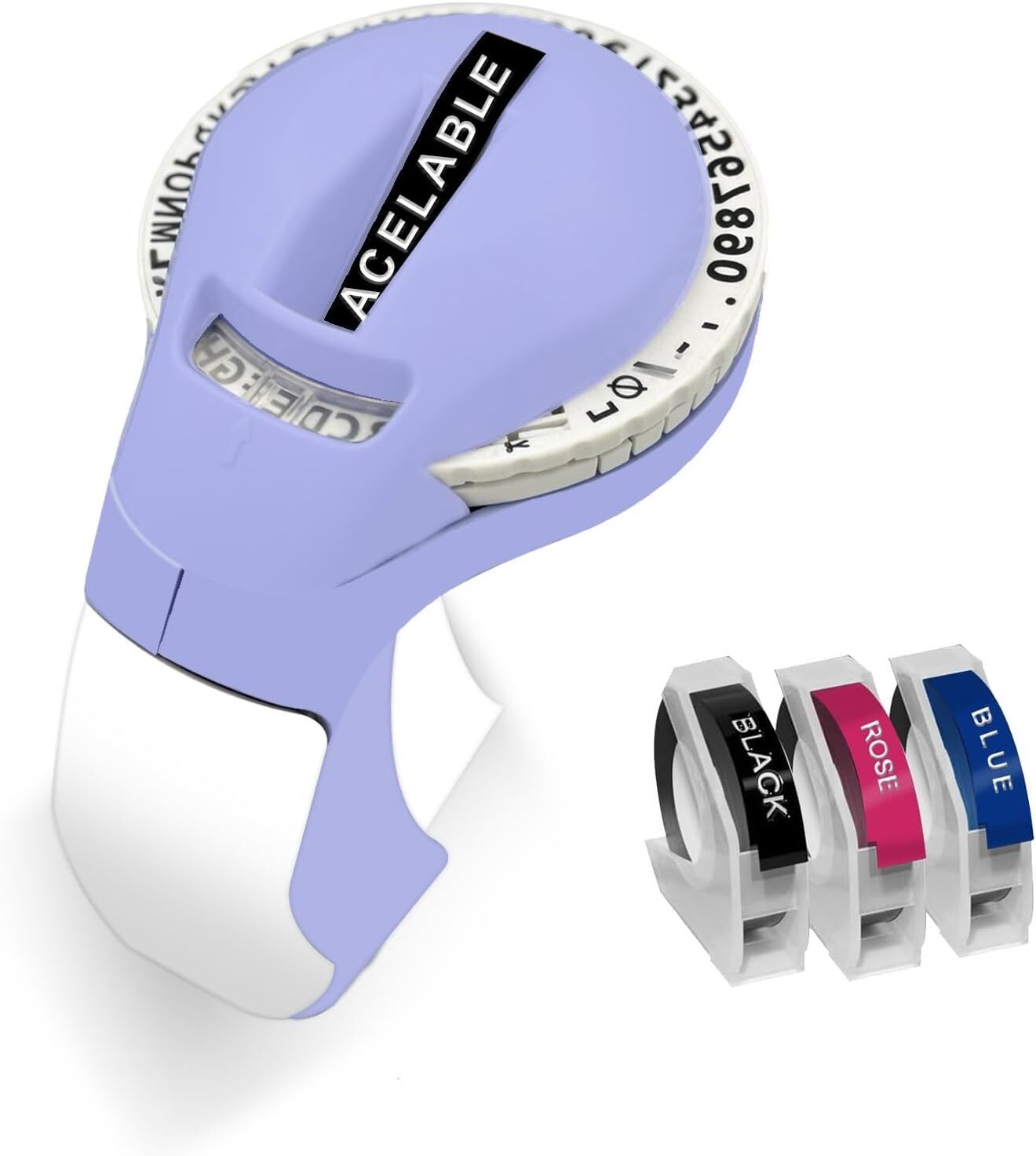 Purple Embossing Label Maker with 3 Tape Cartridges-image
