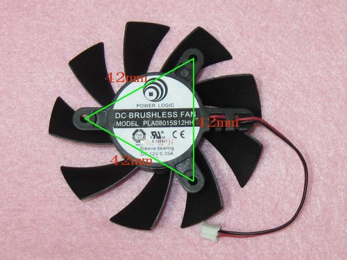 75mm EVGA XFX ZOTAC GT740 Fan Replacement 42mm 2Pin PLA08015S12HH 12V 0.35A R96a - Picture 2 of 3