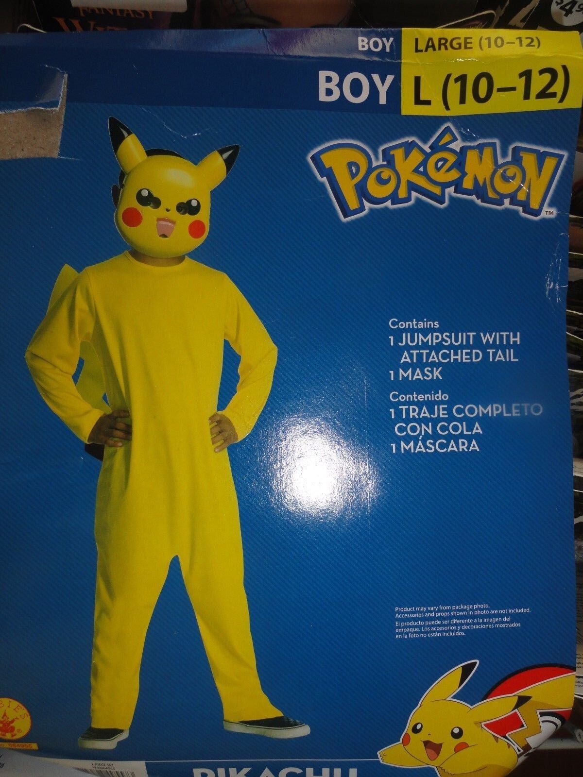 Pokemon Pikachu Boys Costume - Large ( Size 12-14 ) 884777