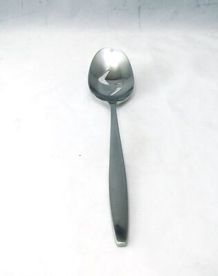 Unknown Maker & Pattern Stainless Steel  VARIATION V STYLE Pierced Serving Spoon