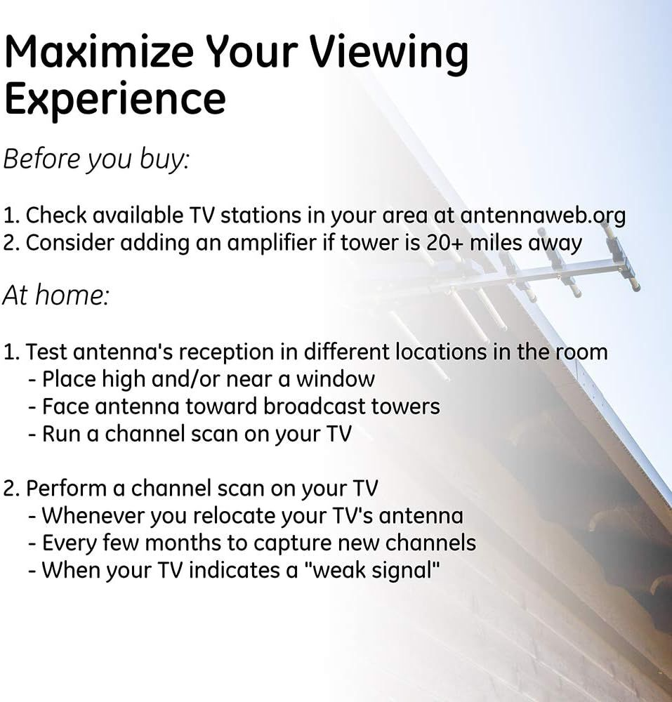 GE Outdoor HD Digital TV Antenna, Long Range OTA HDTV Yagi Style... eBay