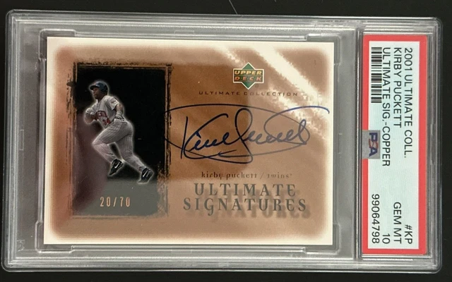 2001 Upper Deck Ultimate Collection Kirby Puckett Autograph PSA 10 COPPER 20/70