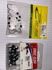 LOST CREEK 1/4oz Lead Jig Heads White Fishing Hooks & Eagle Claw Black Ball Jigs