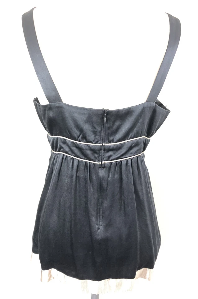 WISH 100% Silk Black Gold Camisole Top size 12 - image 4 of 4