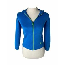 Under Armour Girl's Size Small Hoodie Blue Full Zip All Seasons Gear Athletic