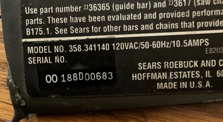 Placa de barra de motosierra Craftsman modelo 358.341140 parte #530029285 placa de piñón Foto 2 de 4