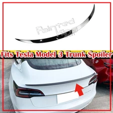 US 17-23 Fits Tesla Model 3 Sedan DTO P Rear Trunk Spoiler Wing Painted Black