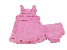 Baby Girls Sundress with Diaper Cover- Pink