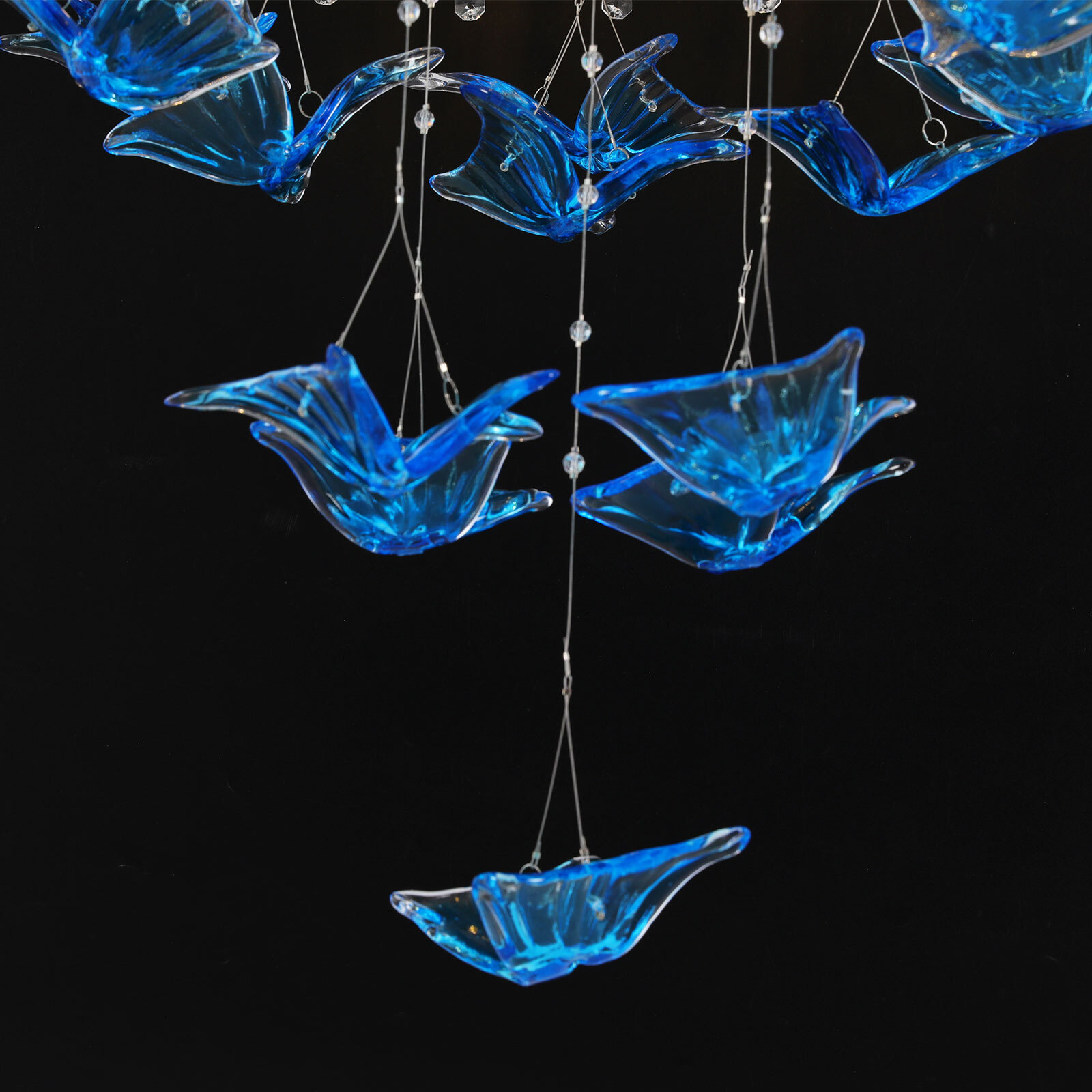 Modern Ceiling Glass Crystal Chandelier Dining Room Pendant Lighting Wall Switch