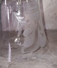 Beautiful Crystal Glass Dinner Bell Etched Snowmen With Hat And Tree  — photo 2