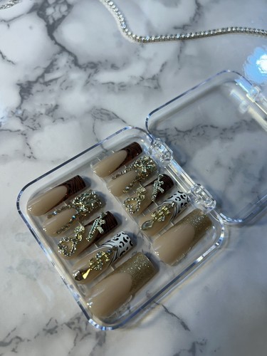 Animal Print-Bling Long Square Press On Nails  24pcs - Picture 4 of 4