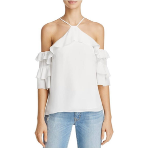 parker cold shoulder ruffle blouse