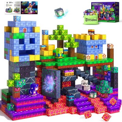 Gooidea 150 Magnetic Blocks Magnetic Building Toys, Mine Magnet World Buildin...