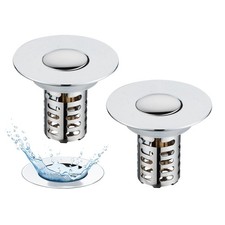 Bathroom Sink Drain Strainer, 2PCS Pop Up 3 in 1 Bathroom Sink Stopper with R...