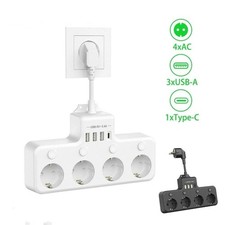 Individual Switch Multiple Socket 4 AC Outlets Wall Socket  Electrical Socket