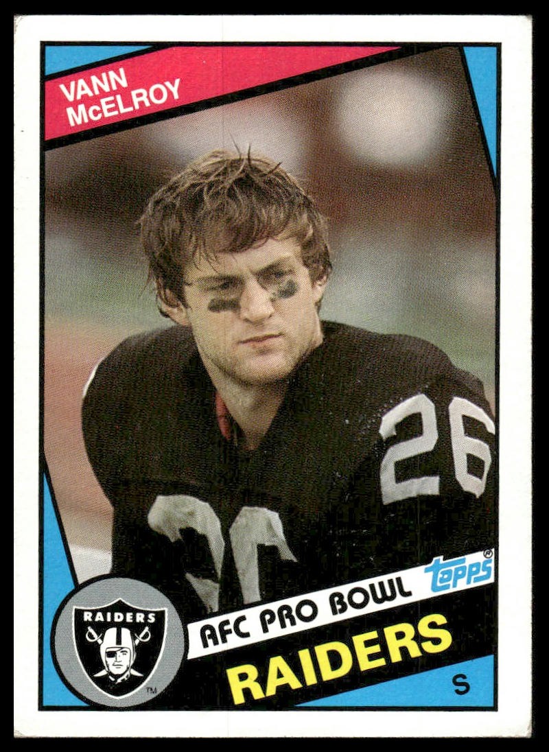Vann McElroy RC 1984 Topps #113 Los Angeles Raiders