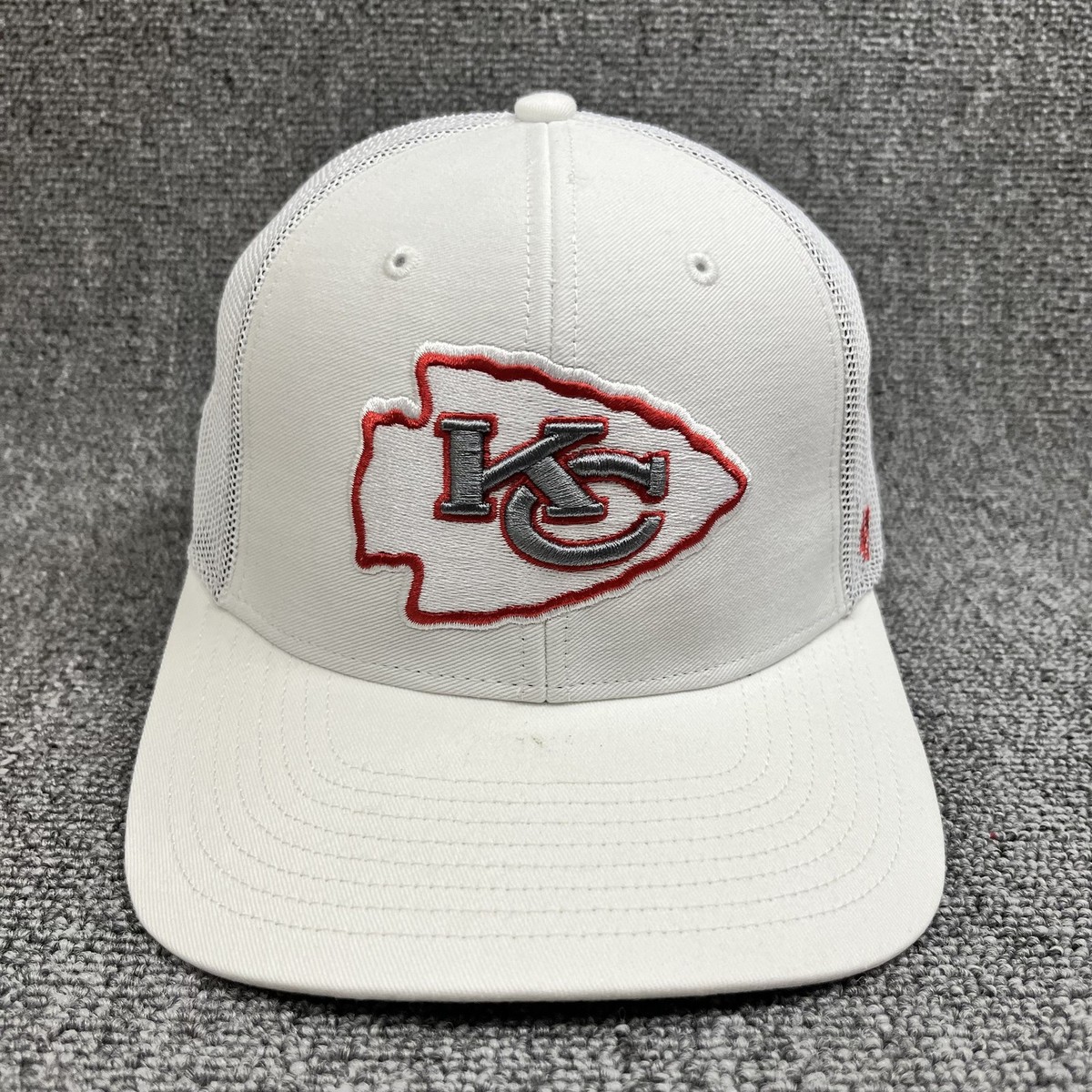Kansas City Chiefs '47 Brand Trophy White Mesh Stretch Fit Trucker Adjustable
